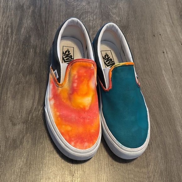 Vans mismatched tie dye slip on shoes men’s size 9 woman’s size 10.5 - Picture 2 of 6
